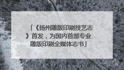 《扬州雕版印刷技艺志》首发，为国内首部专业雕版印刷全媒体志书