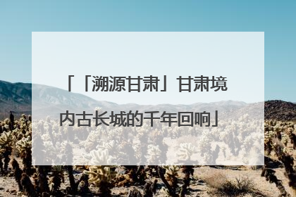 「溯源甘肃」甘肃境内古长城的千年回响