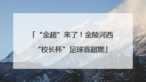 “金超”来了！金陵河西“校长杯”足球赛超燃