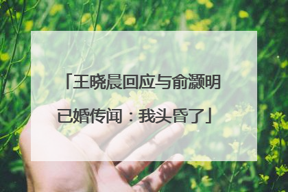王晓晨回应与俞灏明已婚传闻：我头昏了