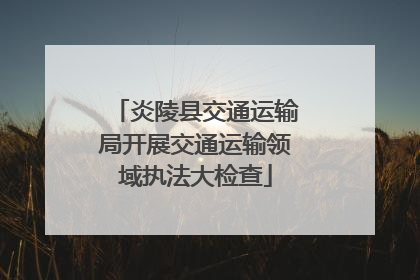 炎陵县交通运输局开展交通运输领域执法大检查