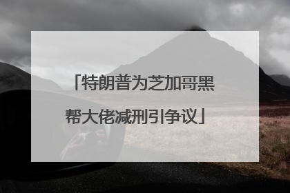 特朗普为芝加哥黑帮大佬减刑引争议