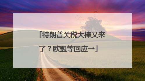 特朗普关税大棒又来了？欧盟等回应→
