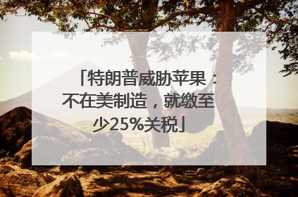 特朗普威胁苹果：不在美制造，就缴至少25%关税