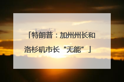 特朗普：加州州长和洛杉矶市长“无能”
