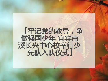 牢记党的教导，争做强国少年 宜宾南溪长兴中心校举行少先队入队仪式
