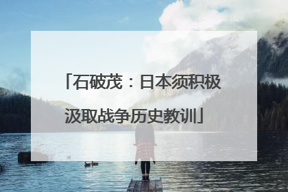 石破茂：日本须积极汲取战争历史教训