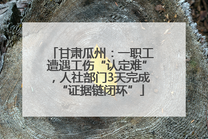 甘肃瓜州：一职工遭遇工伤“认定难”，人社部门3天完成“证据链闭环”