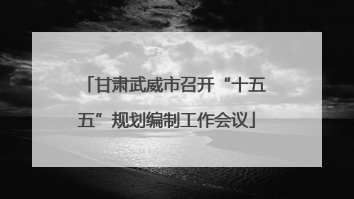 甘肃武威市召开“十五五”规划编制工作会议