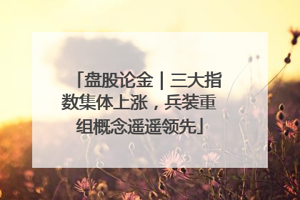 盘股论金｜三大指数集体上涨，兵装重组概念遥遥领先