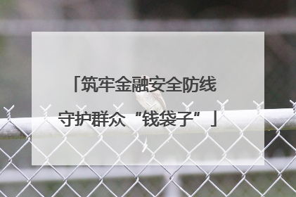 筑牢金融安全防线 守护群众“钱袋子”