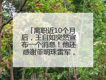 离职近10个月后，王自如突然宣布一个消息！他还感谢董明珠雷军，回应“没看过格力工资条”：真的不那么重要！