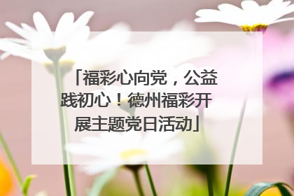 福彩心向党，公益践初心！德州福彩开展主题党日活动