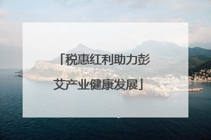 税惠红利助力彭艾产业健康发展