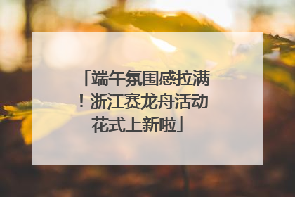 端午氛围感拉满！浙江赛龙舟活动花式上新啦