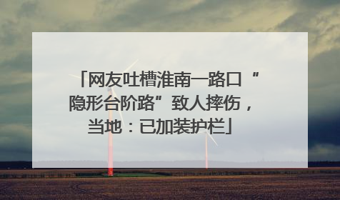 网友吐槽淮南一路口“隐形台阶路”致人摔伤，当地：已加装护栏