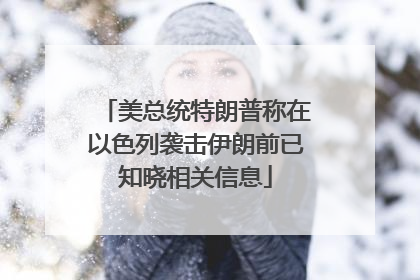 美总统特朗普称在以色列袭击伊朗前已知晓相关信息