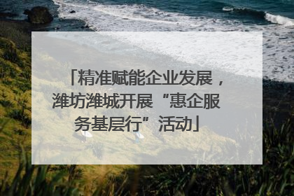 精准赋能企业发展，潍坊潍城开展“惠企服务基层行”活动