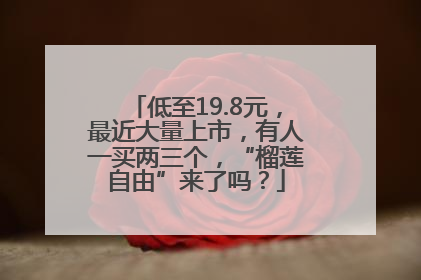 低至19.8元，最近大量上市，有人一买两三个，“榴莲自由”来了吗？