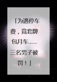 为逃停车费，竟套牌包月车……三名男子被罚！