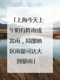 上海今天上午阴有阵雨或雷雨，局部地区雨量可达大到暴雨