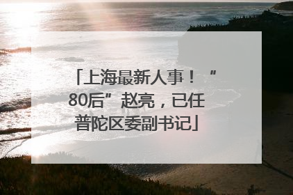 上海最新人事！“80后”赵亮，已任普陀区委副书记