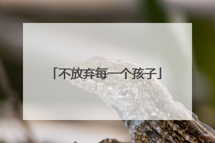 不放弃每一个孩子