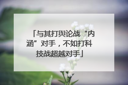 与其打舆论战“内涵”对手，不如打科技战超越对手