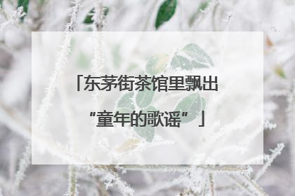东茅街茶馆里飘出“童年的歌谣”