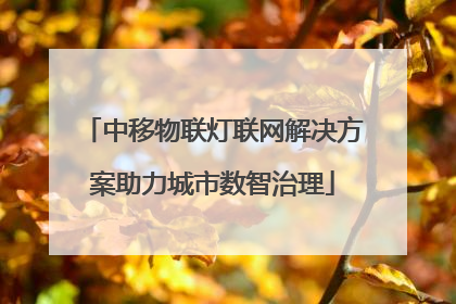 中移物联灯联网解决方案助力城市数智治理