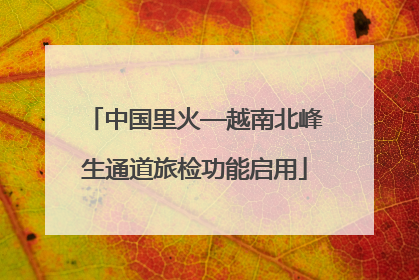 中国里火—越南北峰生通道旅检功能启用