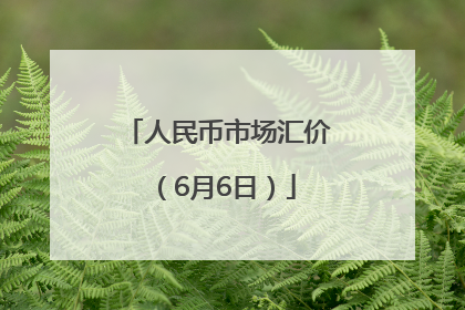 人民币市场汇价（6月6日）