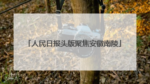人民日报头版聚焦安徽南陵