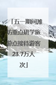 五一期间潍坊重点研学旅游点接待游客23.7万人次