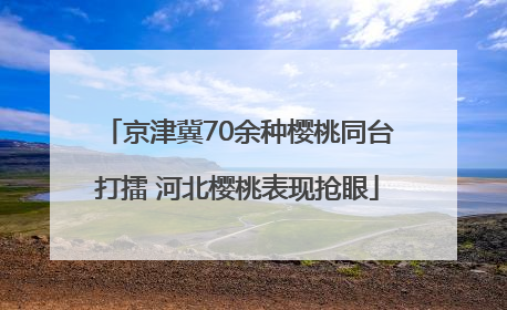 京津冀70余种樱桃同台打擂 河北樱桃表现抢眼