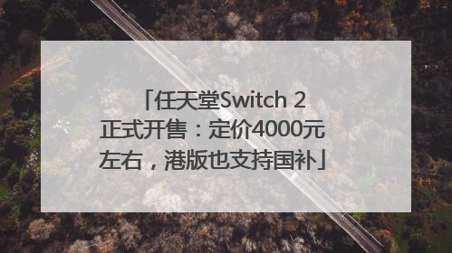 任天堂Switch 2正式开售：定价4000元左右，港版也支持国补