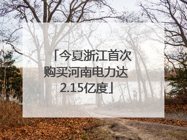 今夏浙江首次购买河南电力达2.15亿度