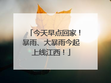 今天早点回家！暴雨、大暴雨今起上线江西！