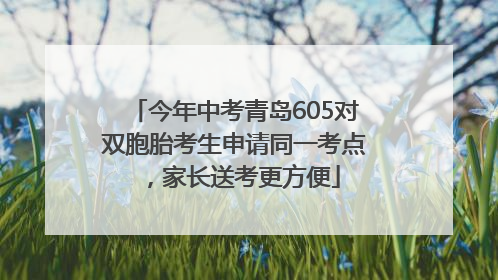 今年中考青岛605对双胞胎考生申请同一考点，家长送考更方便