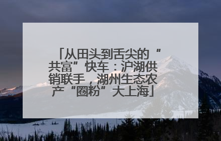 从田头到舌尖的“共富”快车：沪湖供销联手，湖州生态农产“圈粉”大上海
