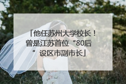 他任苏州大学校长！曾是江苏首位“80后”设区市副市长