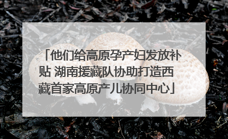 他们给高原孕产妇发放补贴 湖南援藏队协助打造西藏首家高原产儿协同中心