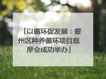 以循环促发展：耀州区种养循环项目观摩会成功举办