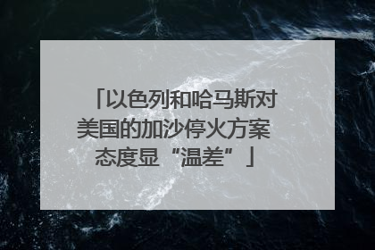 以色列和哈马斯对美国的加沙停火方案态度显“温差”
