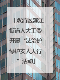 双清区滨江街道人大工委开展“法治护绿护安人大行”活动
