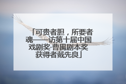 可贵者胆，所要者魂——访第十届中国戏剧奖·曹禺剧本奖获得者戴先良