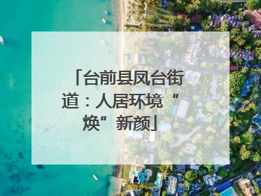 台前县凤台街道：人居环境“焕”新颜