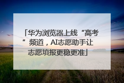 华为浏览器上线“高考”频道，AI志愿助手让志愿填报更稳更准