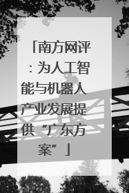南方网评：为人工智能与机器人产业发展提供“广东方案”