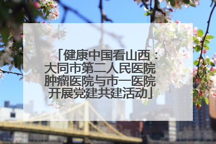 健康中国看山西：大同市第二人民医院肿瘤医院与市一医院开展党建共建活动